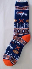 Denver Broncos Socks Large Size 10  to 13 Super Fan
