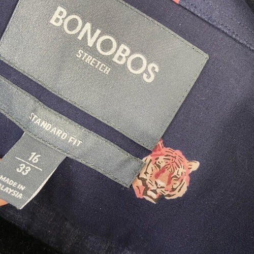 Bonobos Stretch Novelty Tiger Button Down Shirt Mens Size 16/33 Business Casual - Picture 3 of 11