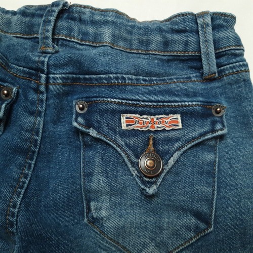 Hudson Shorts Girls 10 Blue Bermuda Distressed Medium Wash Stretch Denim - Picture 9 of 14