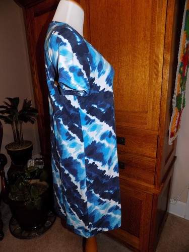 Tommy Hilfiger Blue and White Shirt Dress, Night Shirt, or Beach Cover Size M - Picture 4 of 5