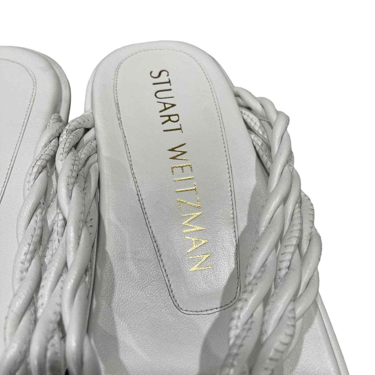 STUART WEITZMAN カリフソ フレイテット ストラッフ サンタル Stuart Weitzman Braided Calypso Leather Flip Flops | eBay