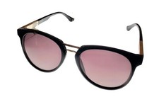 Fila Mens Soft Round Black Gold Sunglass , Brown Gradient Lens SF9281 Z42