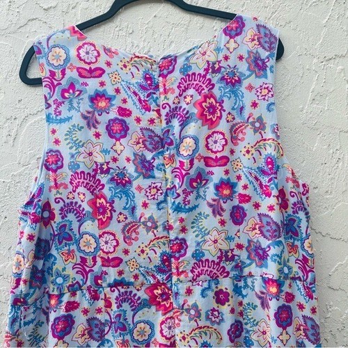 Maxi Vestido Floral TALBOTS Mujer 16W Largo Sin Mangas Verano Resort Vacaciones Boho - Imagen 6 de 10