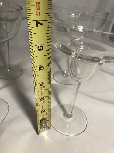Juego de 4 vasos Margarita de vidrio de corte esterlina Parfait de tallo largo - Imagen 3 de 5