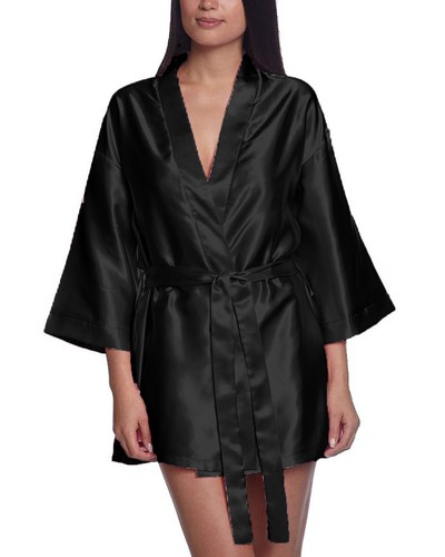 Luxury Satin Silk Kimono Sexy Lingerie Bathrobe NightWear Dressing Long Gown S26 - Picture 5 of 45