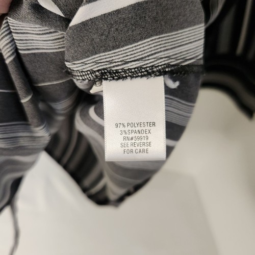 3/4 Length Sleeves Button Front Blouse Black White Stripe Woman's Size 1X - Picture 5 of 6