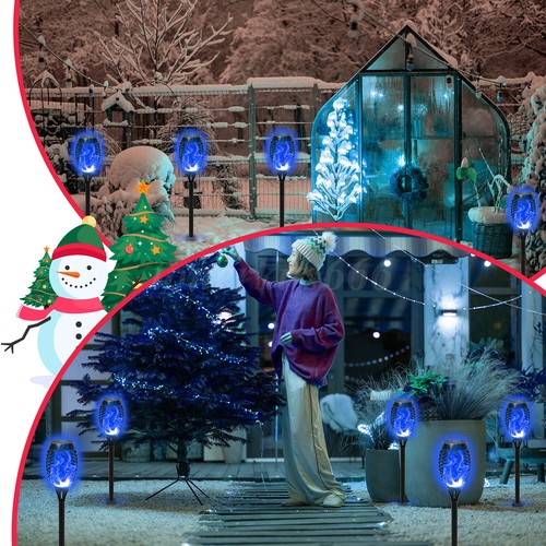 8 Pack Solar Torch Lights with Flickering Flame LED Mini Tiki Torches Waterproof - Picture 23 of 23