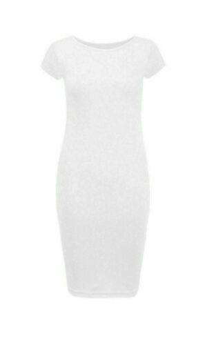 Womens Cap Sleeve Midi Dress Bodycon Summer Maxi Midi Dresses Plus Sizes UK 8-26 - Picture 18 of 19