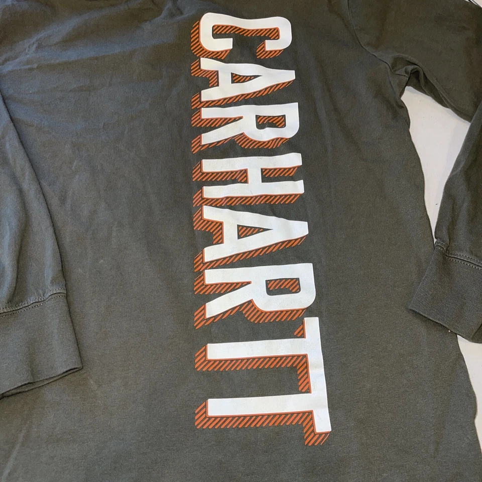 Carhartt Boys Youth medium 10-12 Shirt Top Long Sleeve 100% Cotton, Olive Green - Image 4 of 4