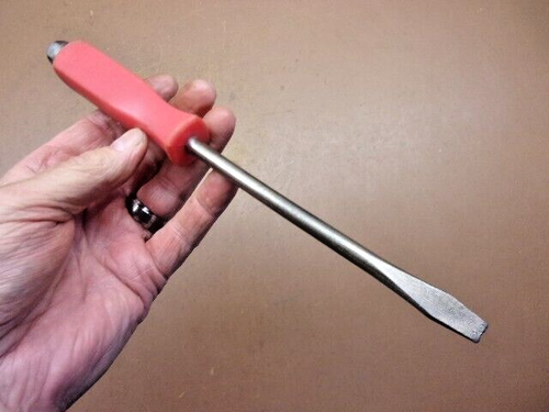Orange Plastic Grip 10 1/4" Slotted Screwdriver w/5/16" Tip & 9/16" Hex Top Head - Picture 7 of 8