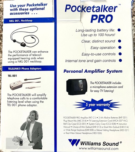 Williams Sound PockeTalker Pro Personal Amplifier System - Tested/Works - Picture 9 of 10