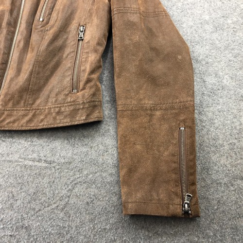 Levis Jacket Womens Large Bown Leather Pockets Casual Racer Zip Snap * - Picture 6 of 16