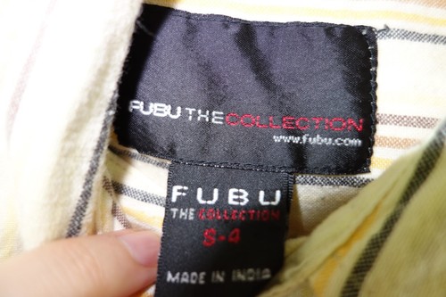 Fubu Kids Boys Sz 4 Yellow Striped Cotton Short Sleeve Collared Button Down - Picture 3 of 5