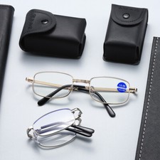 Klappbare Lesebrille Tragbare Herren Damen Metall leser 1.0 2.0 2.5 3.0 3.5 4.0