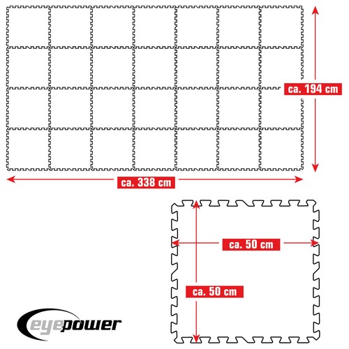 6,6 m² Poolunterlage - 28 EVA Matten 50x50 Pool Unterlage - Unterlegmatten Set - Bild 5 von 10