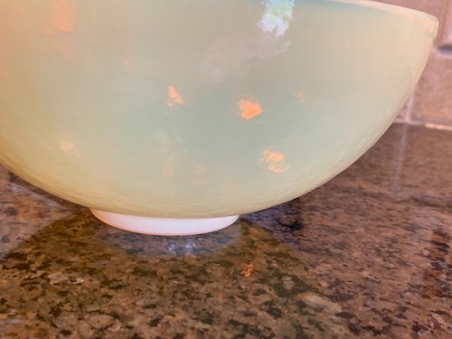Hermoso cuenco de vidrio artístico grande vintage opalescente es Steuben o Loetz - Imagen 6 de 8