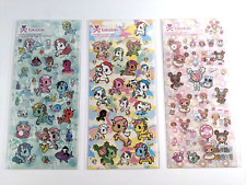 Tokidoki Sticker Sheets Donutella  Unicorno 4" by 9" Set of 3 BRAND NEW