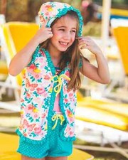 Girls Wildflowers clothing Butterflies  Buttercups Cover-Up Set size 12 NWOT