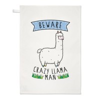 Beware VerrüCkte Lama Mann Geschirrtuch SpüLlappen - Lustig Tiere