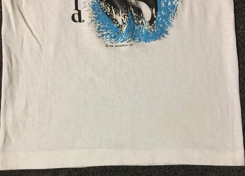 Vtg 90s Kids Sea World Shamu Faded Shirt L 14-16 Killer Whale Theme Park Animal - Picture 4 of 12