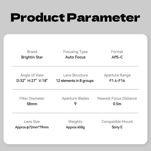 Brightin Star AF 50mm F1.4 Large Aperture Lens For Fujifilm Fuji X-mount Camera - Photo 7/9