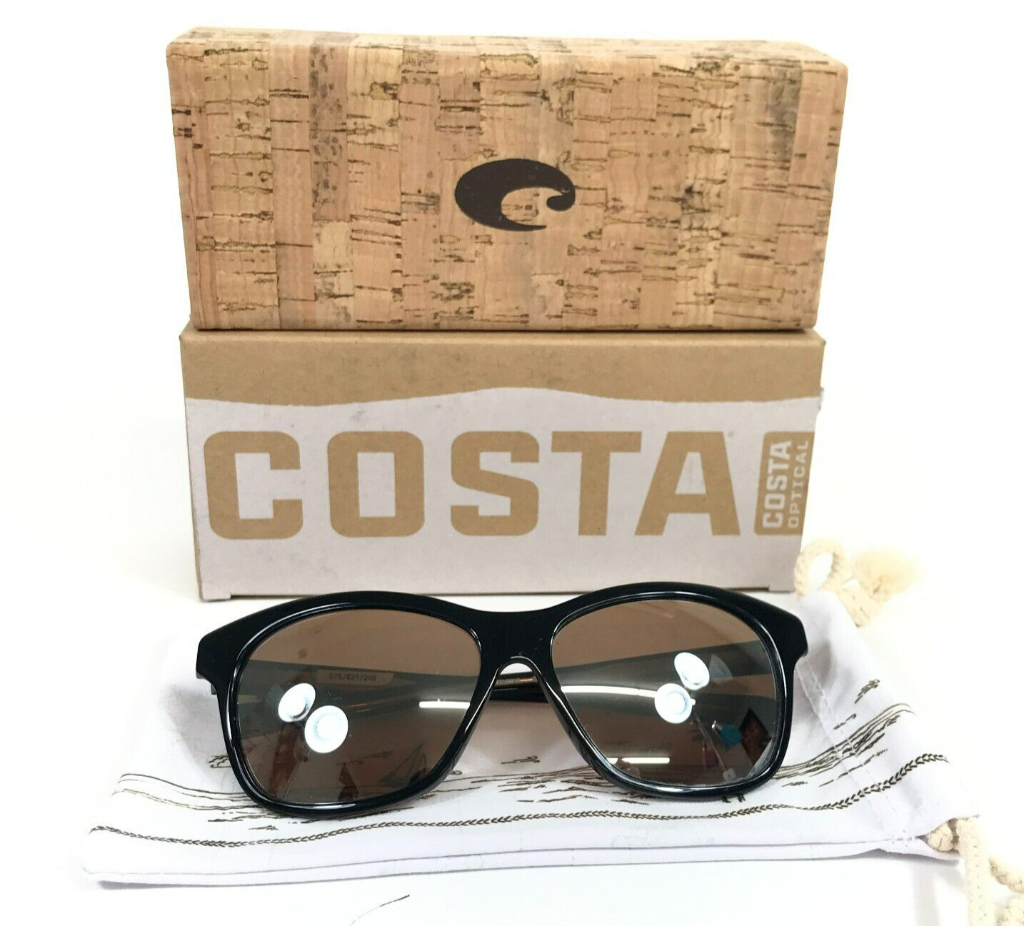 Солнцезащитные очки Costa Sarasota SAR 11 в блестящей черной оправе с медно-серебряным зеркалом 580 г