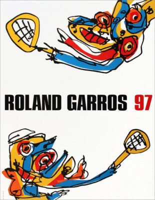 Antonio Saura Roland Garros French Tennis Open 1997 Poster 29-1/2