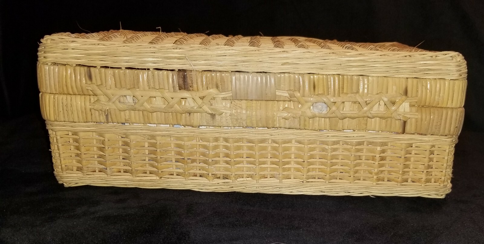 Vintage Wicker Rattan Suitcase Picnic Basket With Han… Gem