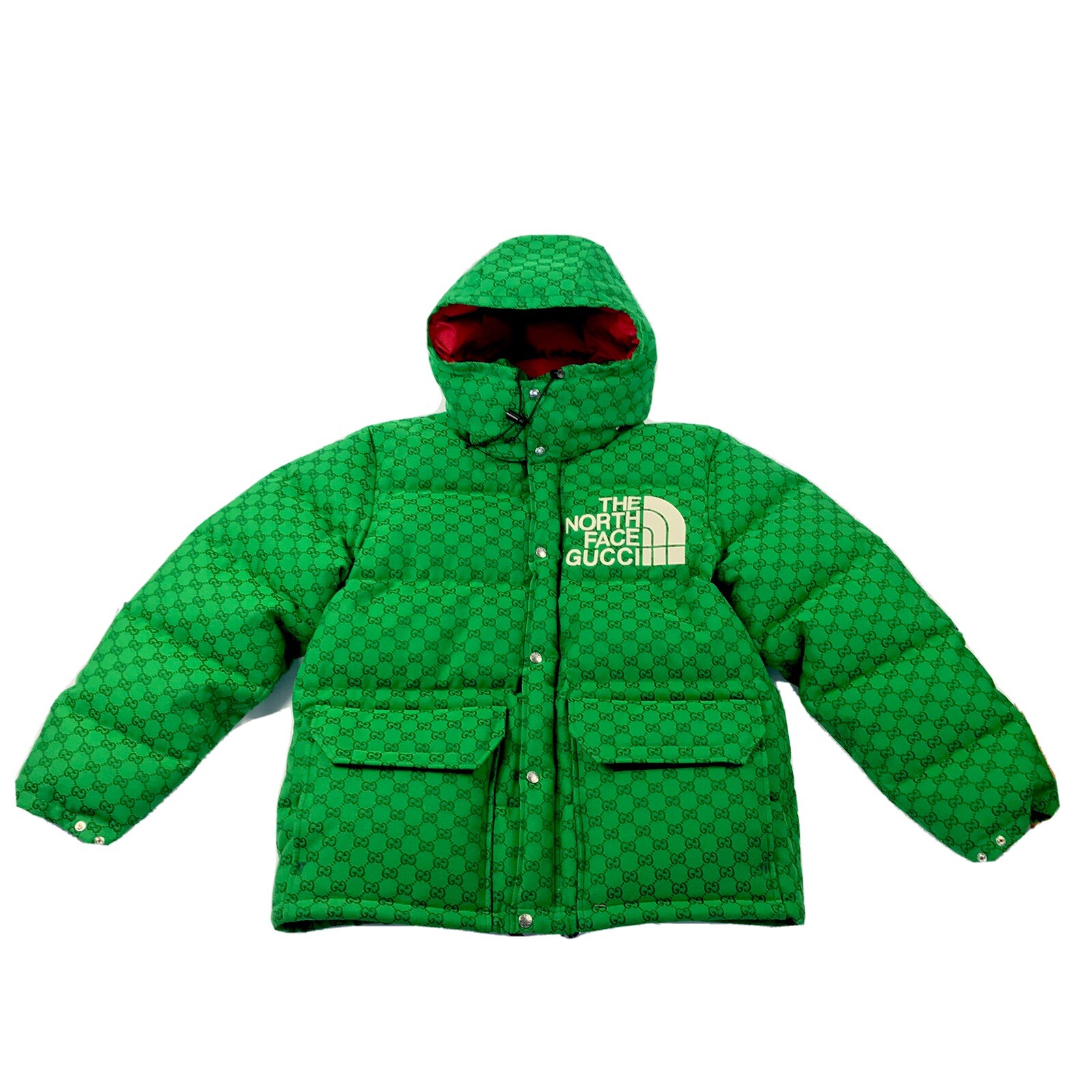 mekanisme fortvivlelse punkt GUCCI x THE NORTH FACE GG SUPREME GREEN DOWN JACKET SIZE: XL | eBay