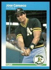 1987 Fleer #389 Jose Canseco BASEBALL Oakland Athletics
