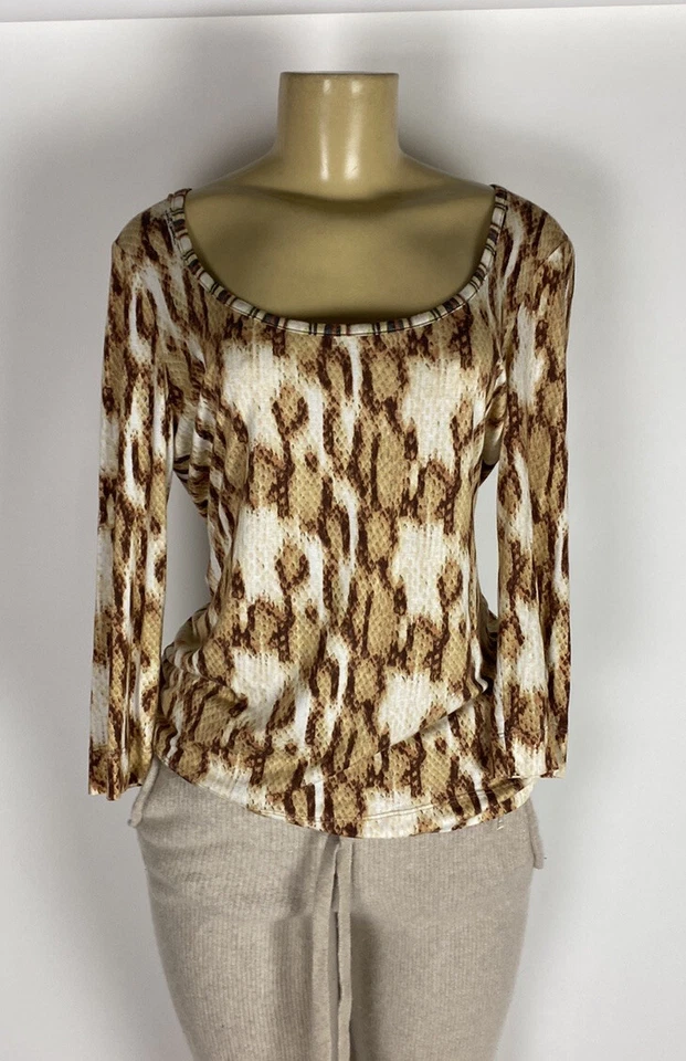 Just Cavalli Leopard Blouse top womens size M.