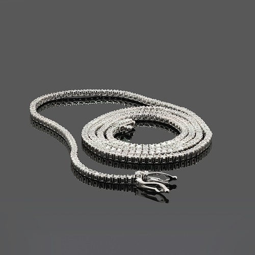 4.50CT Certified Natural Diamond Tennis Necklace 14K White Gold 18" Inch Women's - Picture 3 of 11
