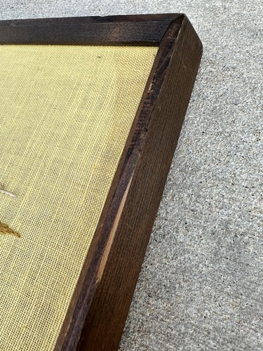 Vintage VTG 70s Autumnal Finished Crewel Needlework Embroidery Framed Wall Art - Picture 9 of 11