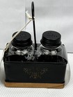 Travel The World From Home Handcrafted in India Medal salt & Pepper Cady w/Bee's