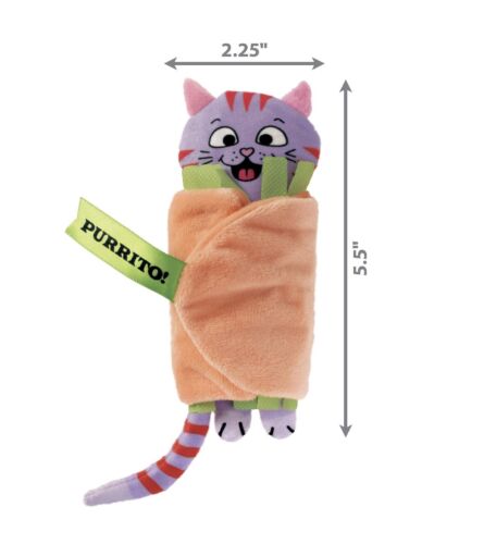 2 PK KONG Pull-a-Partz PURRITO Cat Nip Toy Pounce Crinkle Soft Engaging Fun Toss - Picture 3 of 5