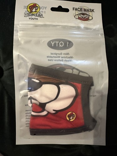 Original • Buc-ee’s Beaver • Jugend Gesichtsmaske • NEU im Paket