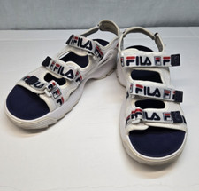 Fila Womens Disruptor Sandals White Navy Red Woman  s Size 6