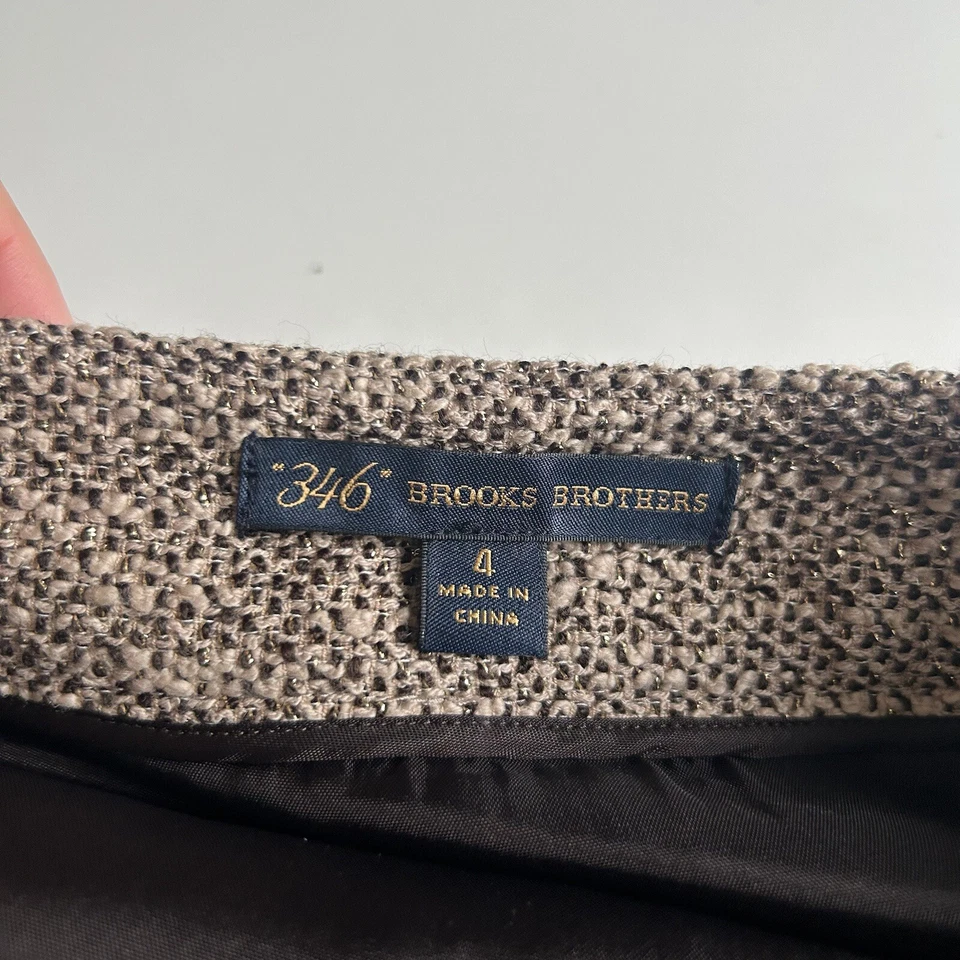 Falda para mujer Brooks Brothers 346 marrón envolvente completa metálica talla 4 Foto 3 de 4