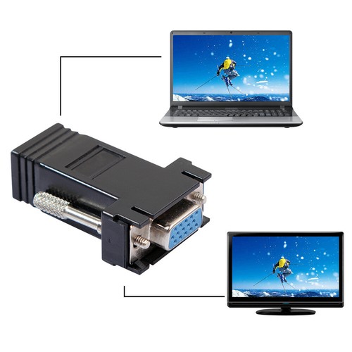 VGA Extender Female/Male to Lan Cat5 Cat5e/6 RJ45 Ethernet Female Adapter - Afbeelding 15 van 18