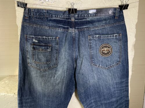 Eight 732 Jeans Mens Size 48x34 Distressed Baggy Denim Patch Y2K Street Wear NEW - Picture 3 of 11
