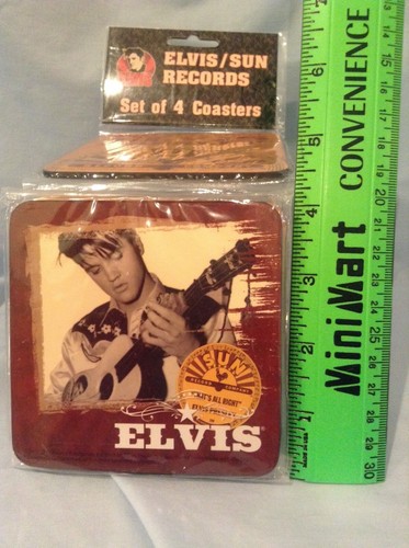 Elvis Sun Records Wood Coasters Cork Backed Set of 4 Vandor #47185 2008 $9.99 - Picture 9 of 10