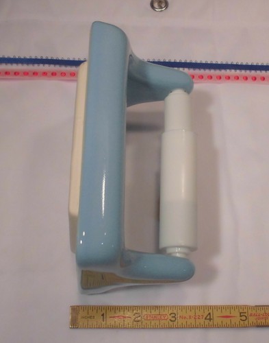 Himmelblau: Keramik Toilettenpapier Halter & weiße Rolle: glänzend NEU AUF LAGER - Bild 6 von 8