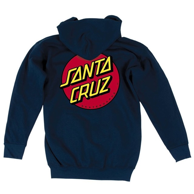 Santa Cruz CLASSIC DOT ZIP FRONT Skateboard Hoodie NAVY LARGE eBay