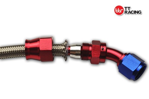 AN -6 AN6 Alloy PTFE Hose End Brake Fittings Adaptor Swivel 45 Degree - Bild 3 von 4