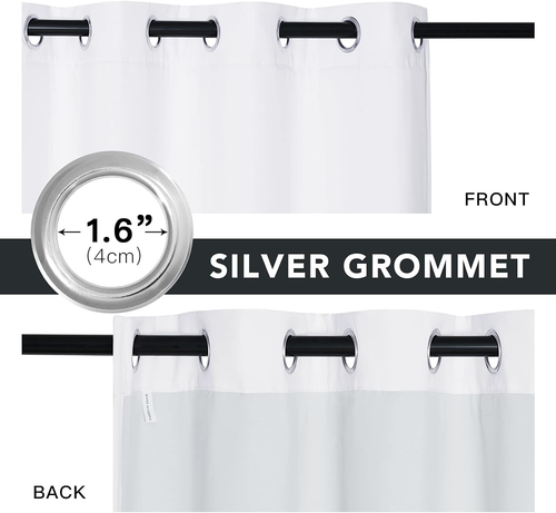 White Blackout Curtains for Bedroom,Noise Reducing Thermal Insulated Curtains an - Picture 4 of 7