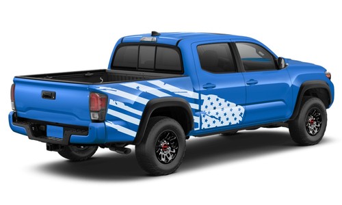 Back side door US flag graphics stickers decal compatible with Toyota Tacoma - Picture 9 of 15