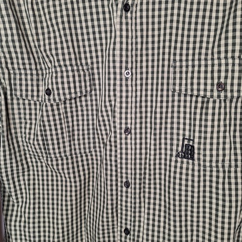 Artful Dodger Shirt Mens L Green Check Capollettes Long Sleeve Button down - Picture 4 of 8