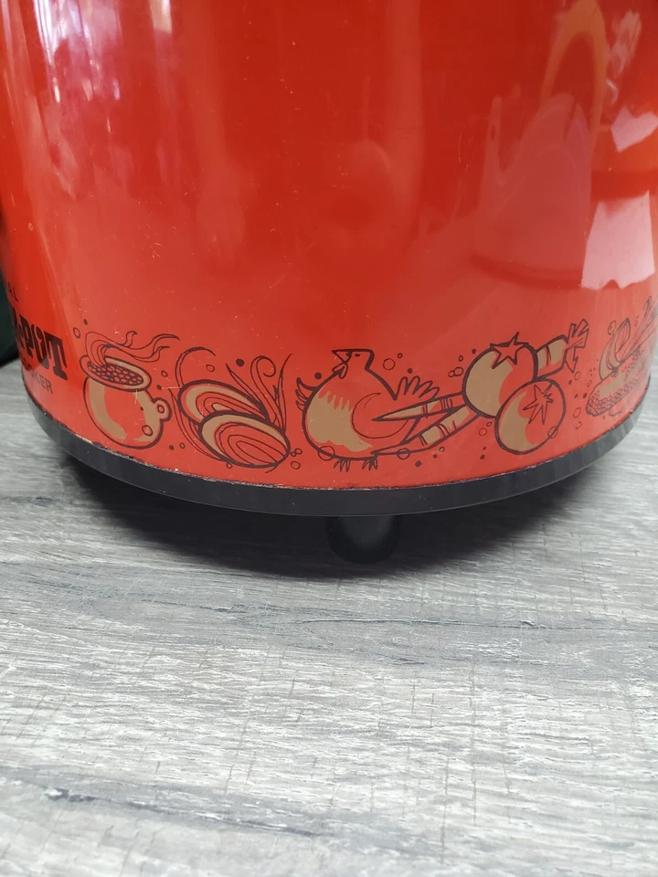 Olla de cocción lenta Vth Retro Rival 3 1/2 cuartos Rojo Llama Naranja Modelo 3100  Foto 3 de 4