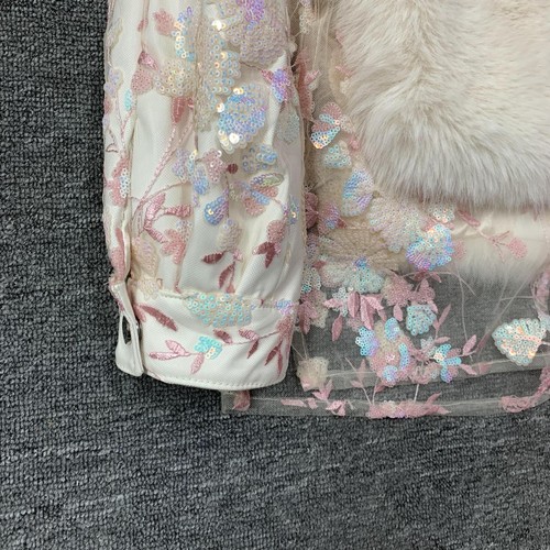 2024 Winter Damen Pailletten Stickerei Langarm Mantel Nerz Pelzmantel Kurzjacke - Bild 16 von 27