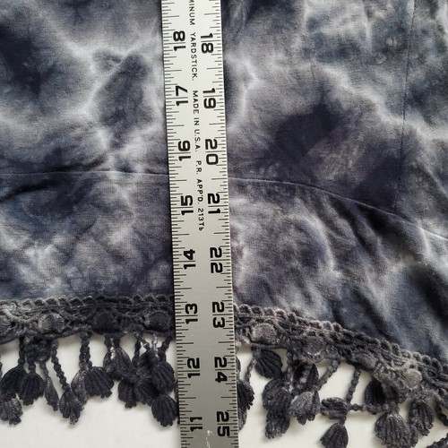 Top American Age Tie Dye manica 3/4 orlo morso di squalo nero grigio taglia S nappe - Foto 10 di 12